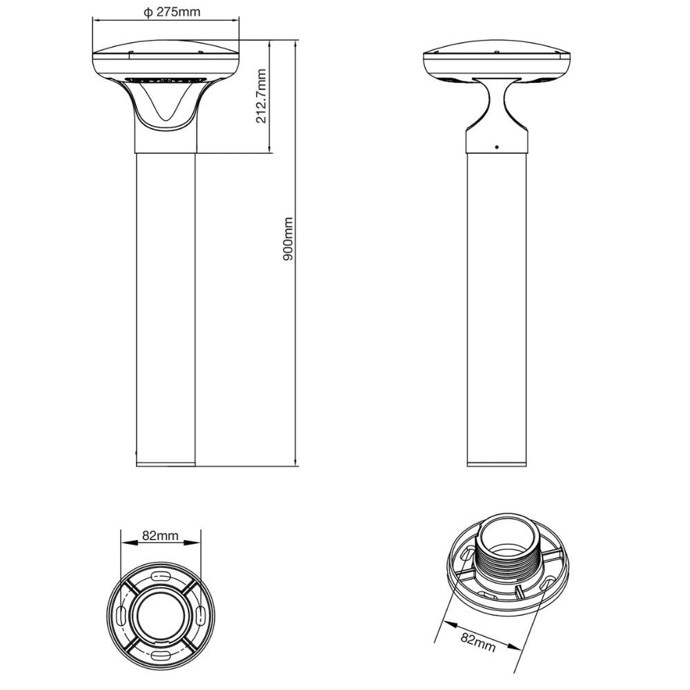 Aluxium LIORA Solar Bollard-Aluxium-Ozlighting.com.au