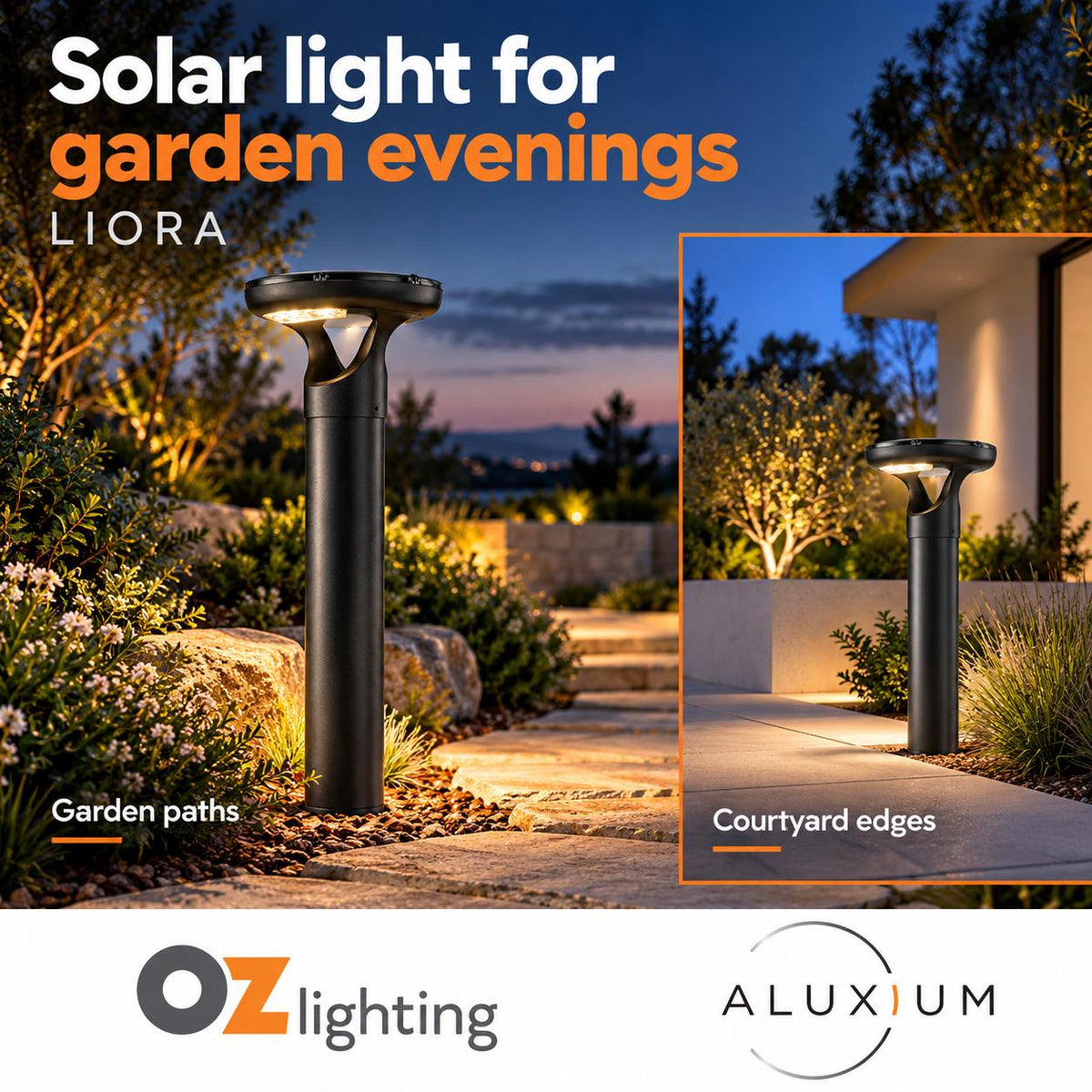 Aluxium LIORA Solar Bollard Light-Aluxium-Ozlighting.com.au