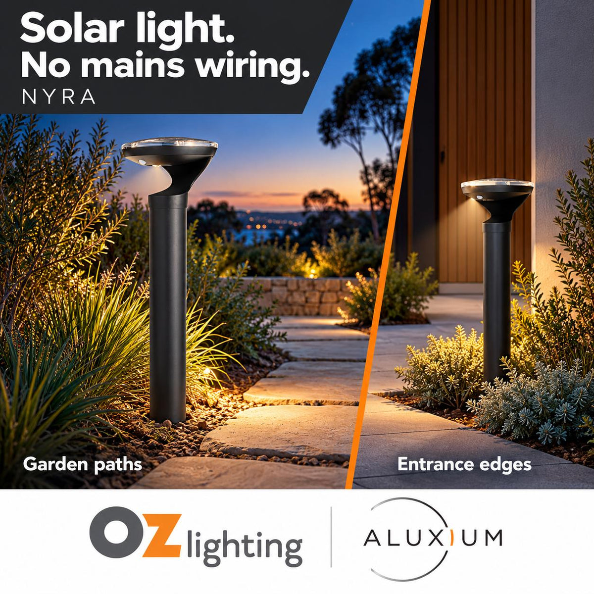 Aluxium NYRA Solar Bollard Light-Aluxium-Ozlighting.com.au