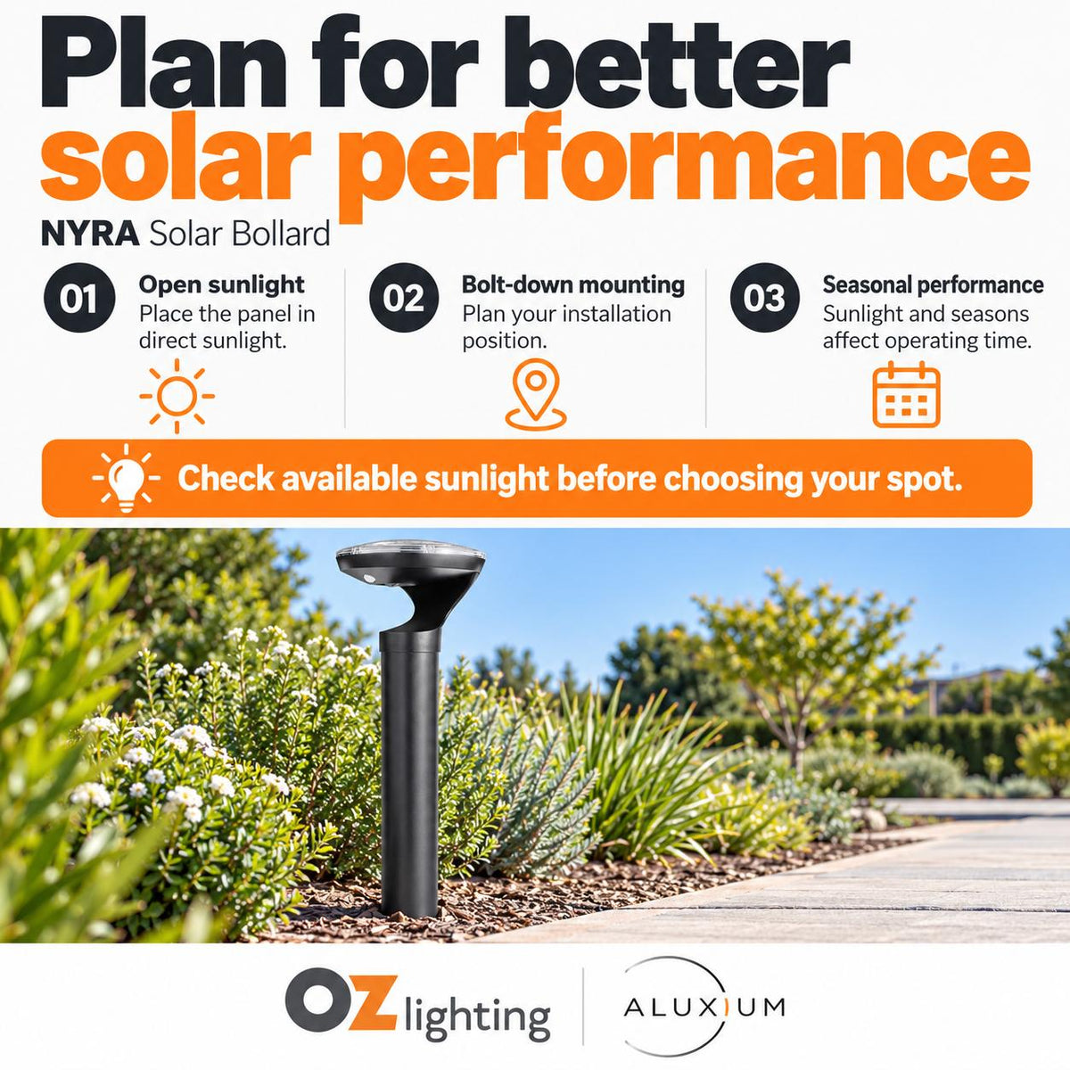 Aluxium NYRA Solar Bollard Light-Aluxium-Ozlighting.com.au