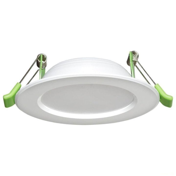 Atom AT9034 - 12W LED Dimmable Standard/Large Trim Flat Face Downlight IP44 - 3000K-Atom Lighting-Ozlighting.com.au