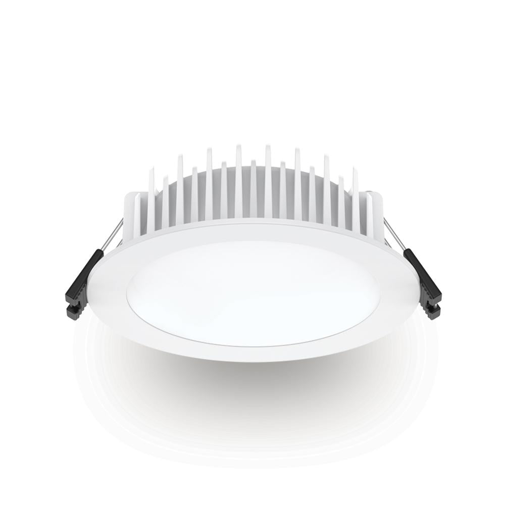 Atom AT9090/F/WH/TRI Flush Lens Downlight 8W Tri-Colour - White-Atom Lighting-Ozlighting.com.au