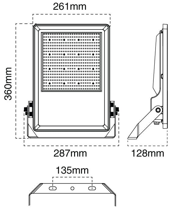 Atom AT9814 - 100W/150W/200W LED High Output Commercial Exterior Floodlight IP66 - 5000K-Atom Lighting-Ozlighting.com.au