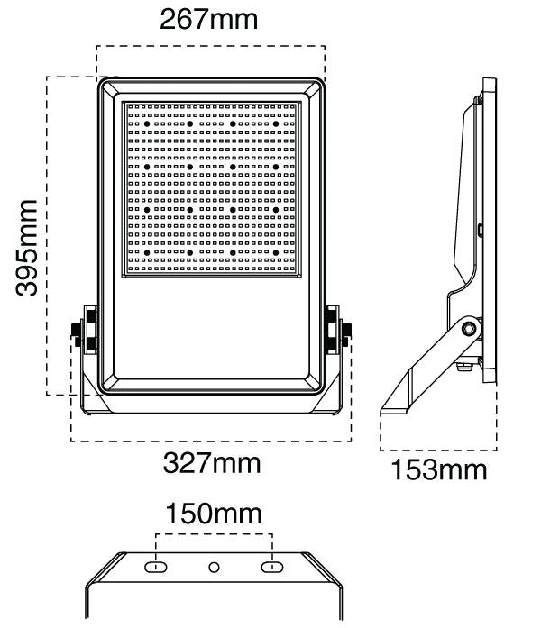 Atom AT9814 - 100W/150W/200W LED High Output Commercial Exterior Floodlight IP66 - 5000K-Atom Lighting-Ozlighting.com.au