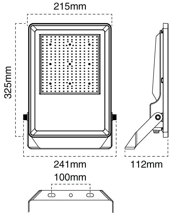 Atom AT9815 - ZENIX 100W/150W/200W LED High Output Commercial Exterior Floodlight IP66 - 5000K (Copy)-Atom Lighting-Ozlighting.com.au