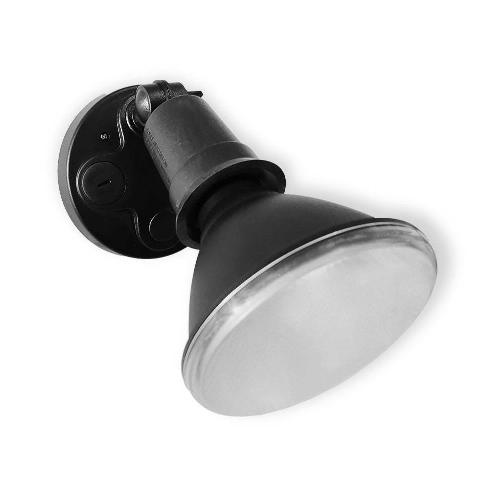 Atom BAT Single PAR38 Floodlight - Black-Atom Lighting-Ozlighting.com.au