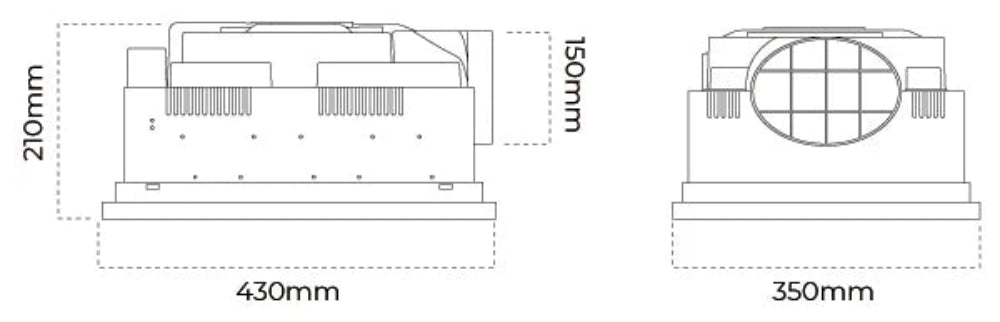 Atom ST MORTIZ SMALL - 1000W Infrared Compact Bathroom Heater & Exhaust w/ LED panels White- TRI CCT-Atom Lighting-Ozlighting.com.au