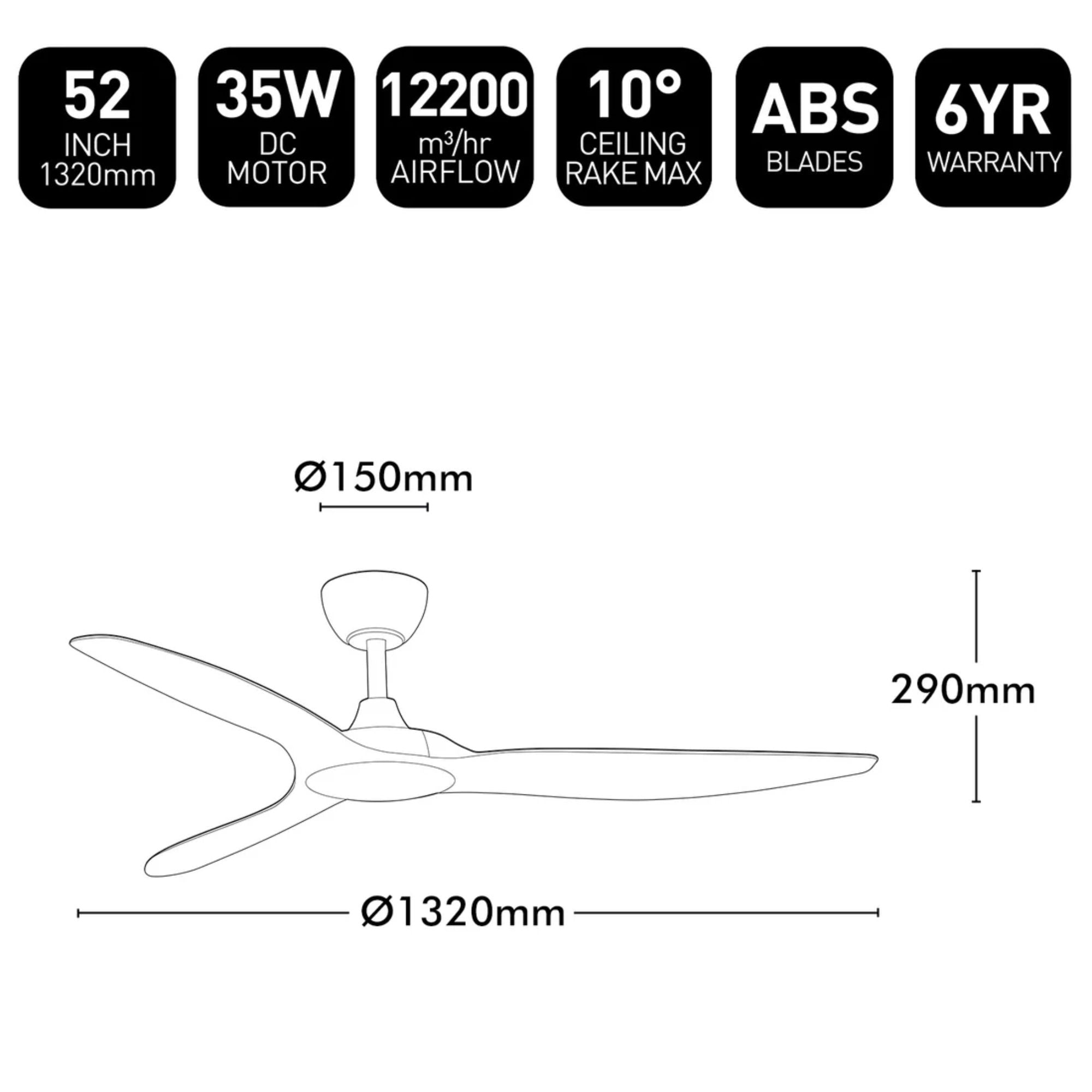 Brilliant FANTASTIC - 52" DC Ceiling Fan-Brilliant Lighting-Ozlighting.com.au