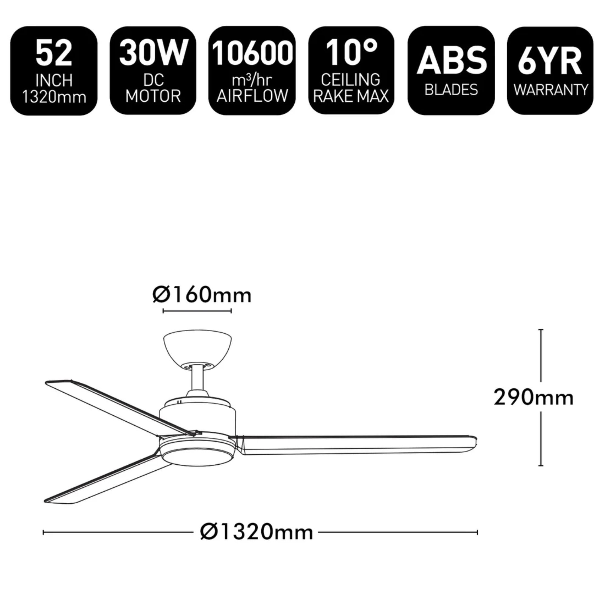 Brilliant SOLANA - 52" DC Ceiling Fan-Brilliant Lighting-Ozlighting.com.au