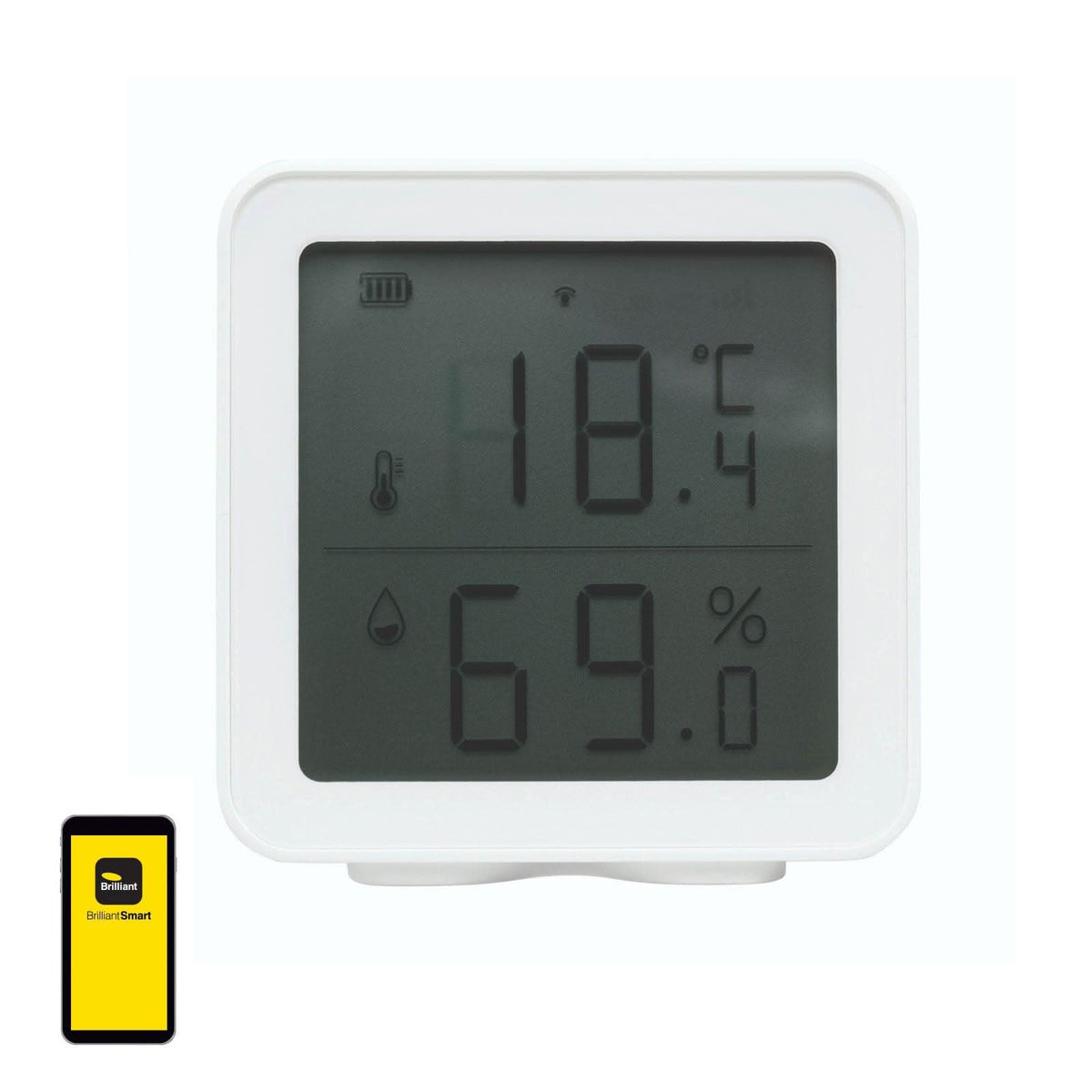 Brilliant Smart Temperature & Humidity Sensor with LCD-Brilliant Lighting-Ozlighting.com.au