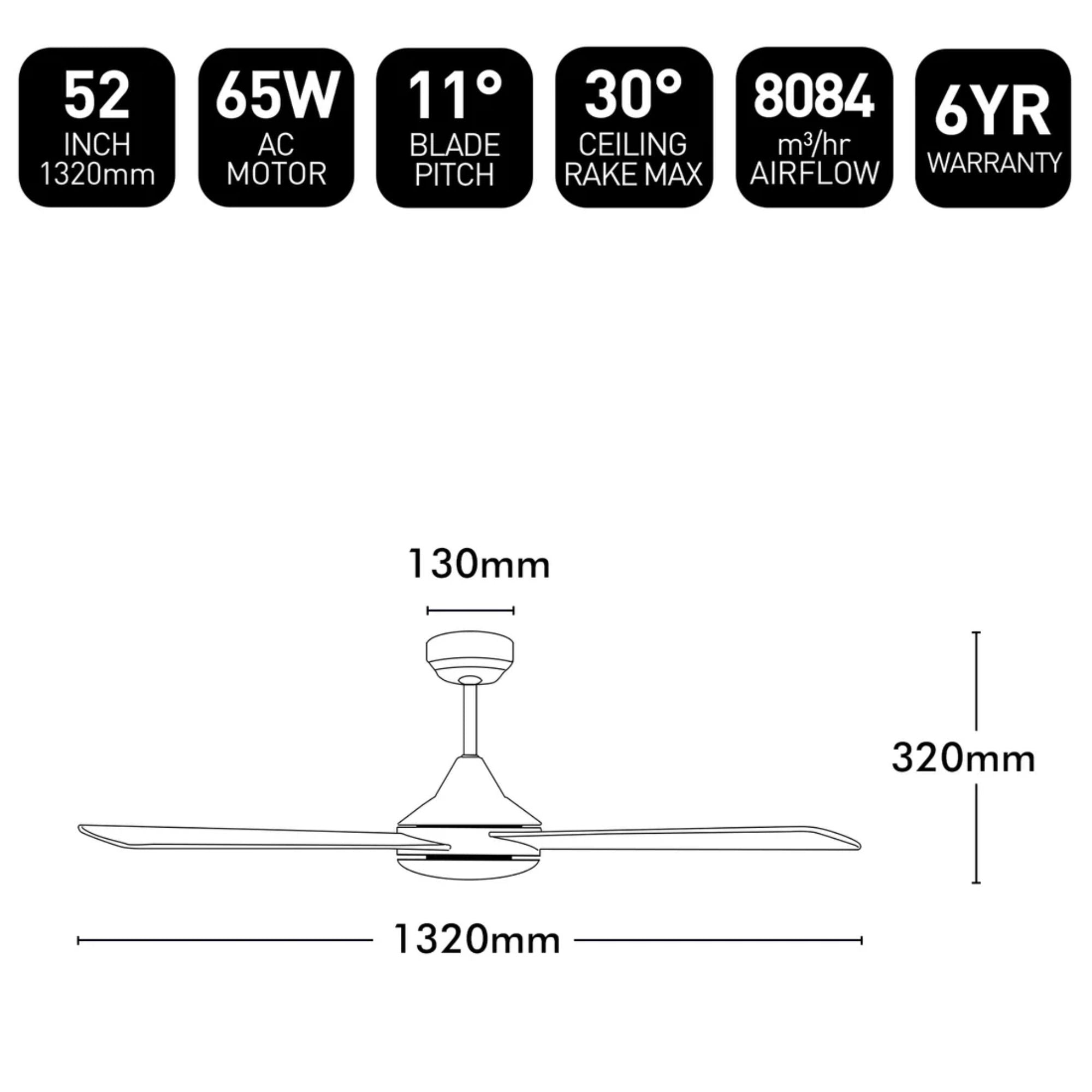 Brilliant Tempo Plus - 52" AC Ceiling Fan-Brilliant Lighting-Ozlighting.com.au