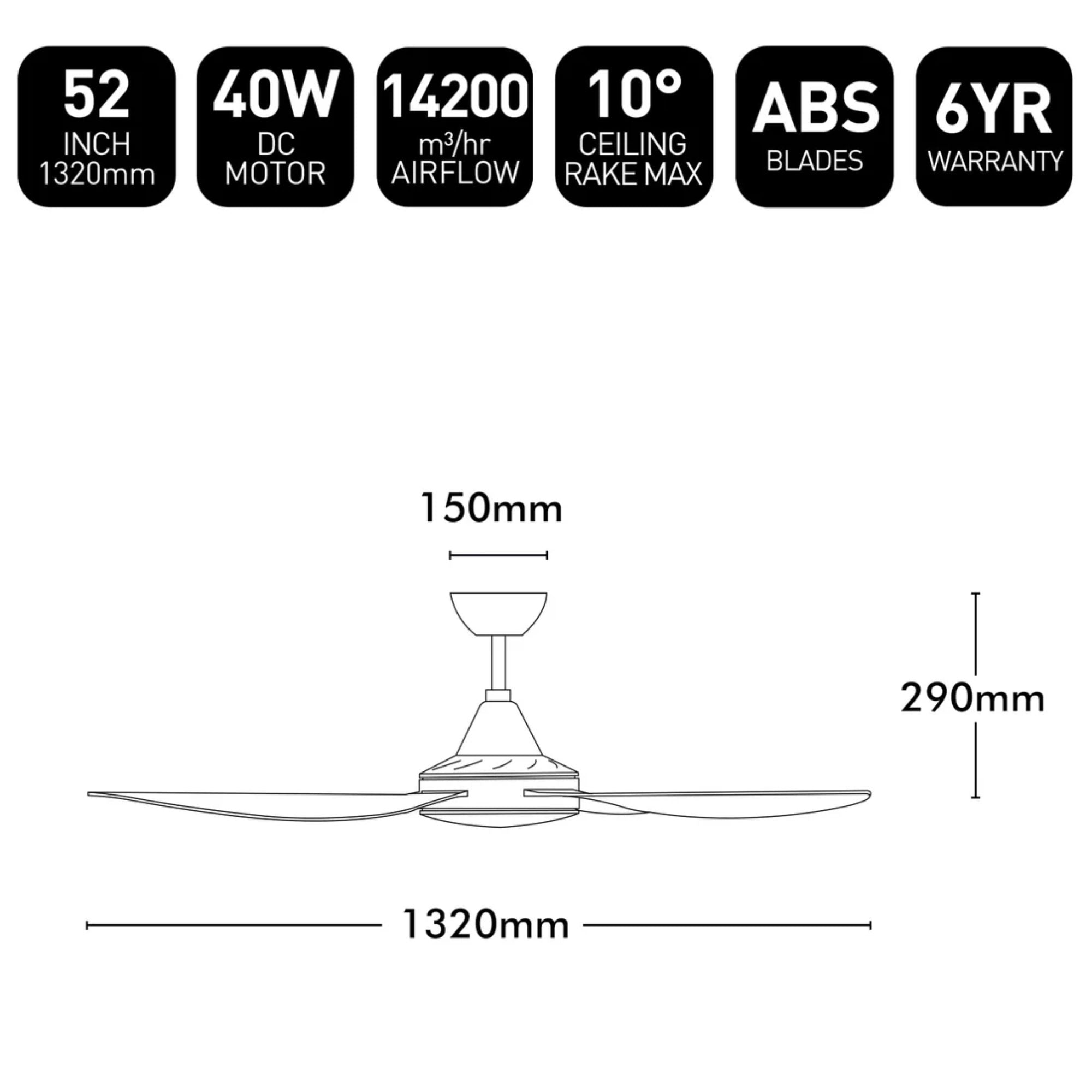 Brilliant VECTOR - 52" DC Ceiling Fan-Brilliant Lighting-Ozlighting.com.au