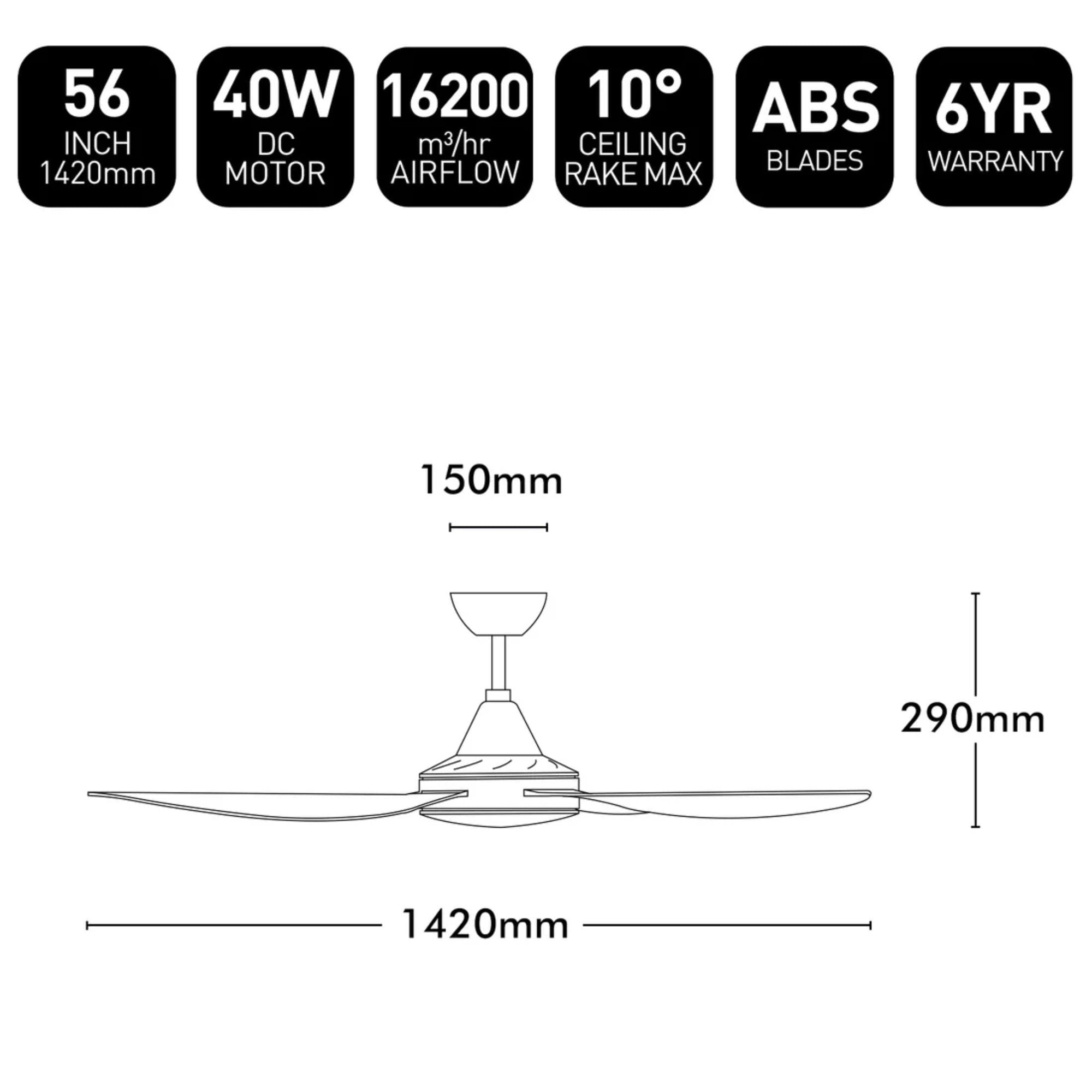Brilliant VECTOR - 56" DC Ceiling Fan-Brilliant Lighting-Ozlighting.com.au