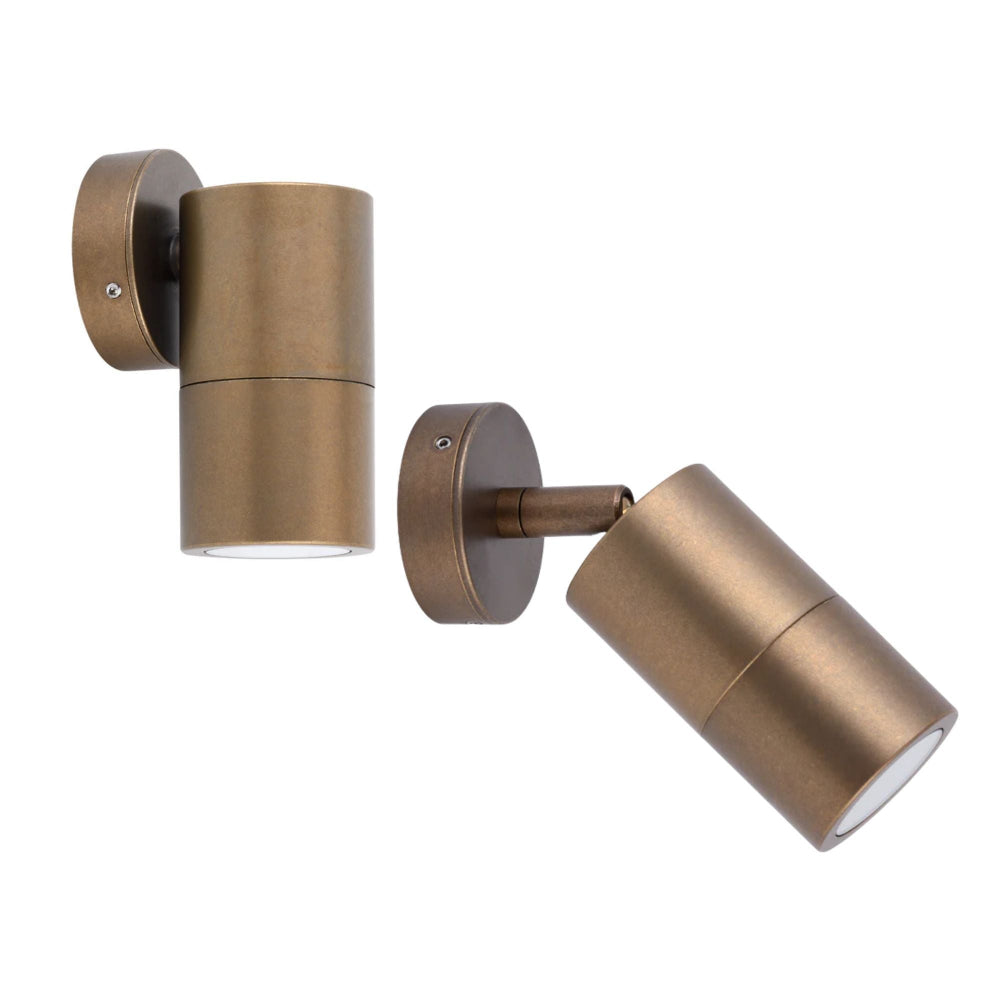 CLA - 35W Aged Brass Exterior Wall Pillar Spot Light-CLA Lighting-Ozlighting.com.au