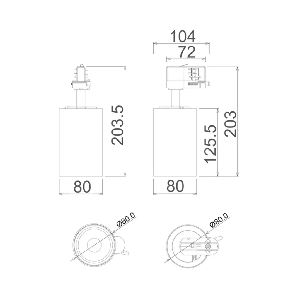 CLA 4 Wire 1 Circuit LED Tri-CCT Dimmable Adjustable Track Head-CLA Lighting-Ozlighting.com.au