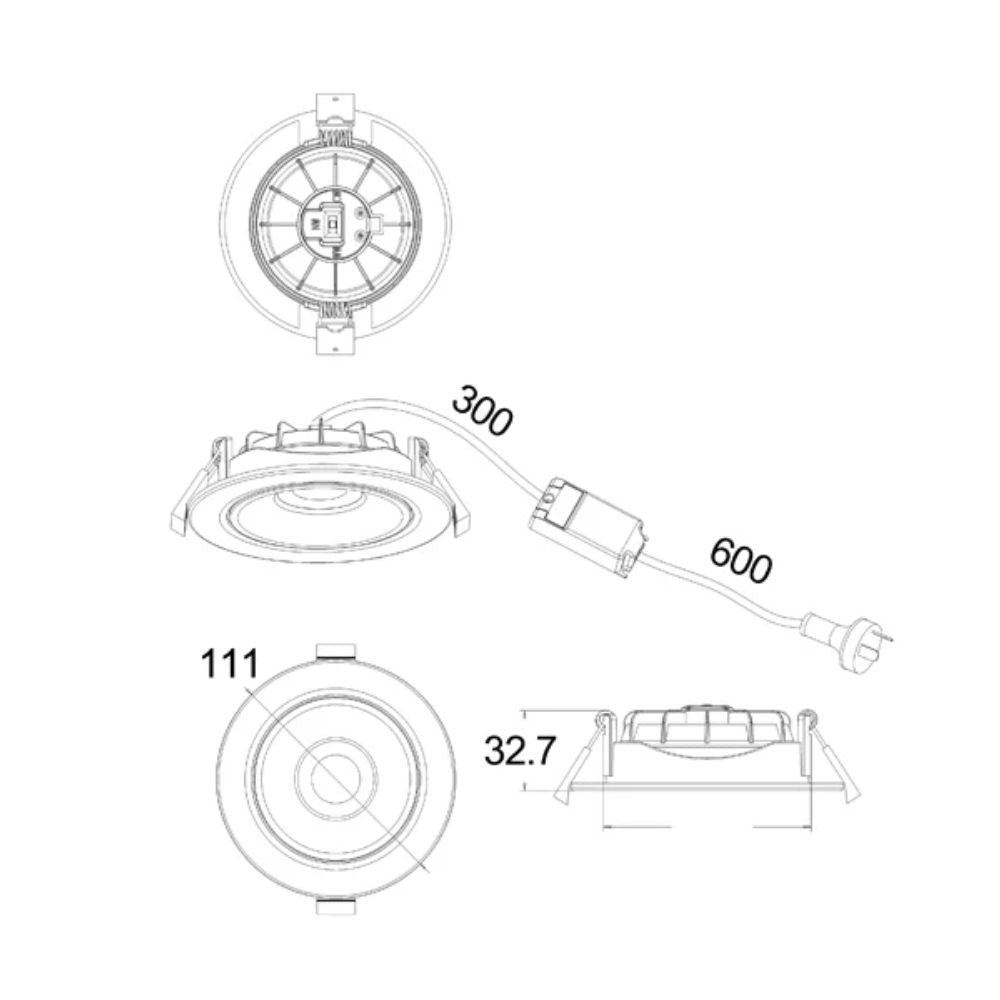CLA FIREFLY01A - 8W LED Gimbal Tri-CCT Recessed Downlight-CLA Lighting-Ozlighting.com.au