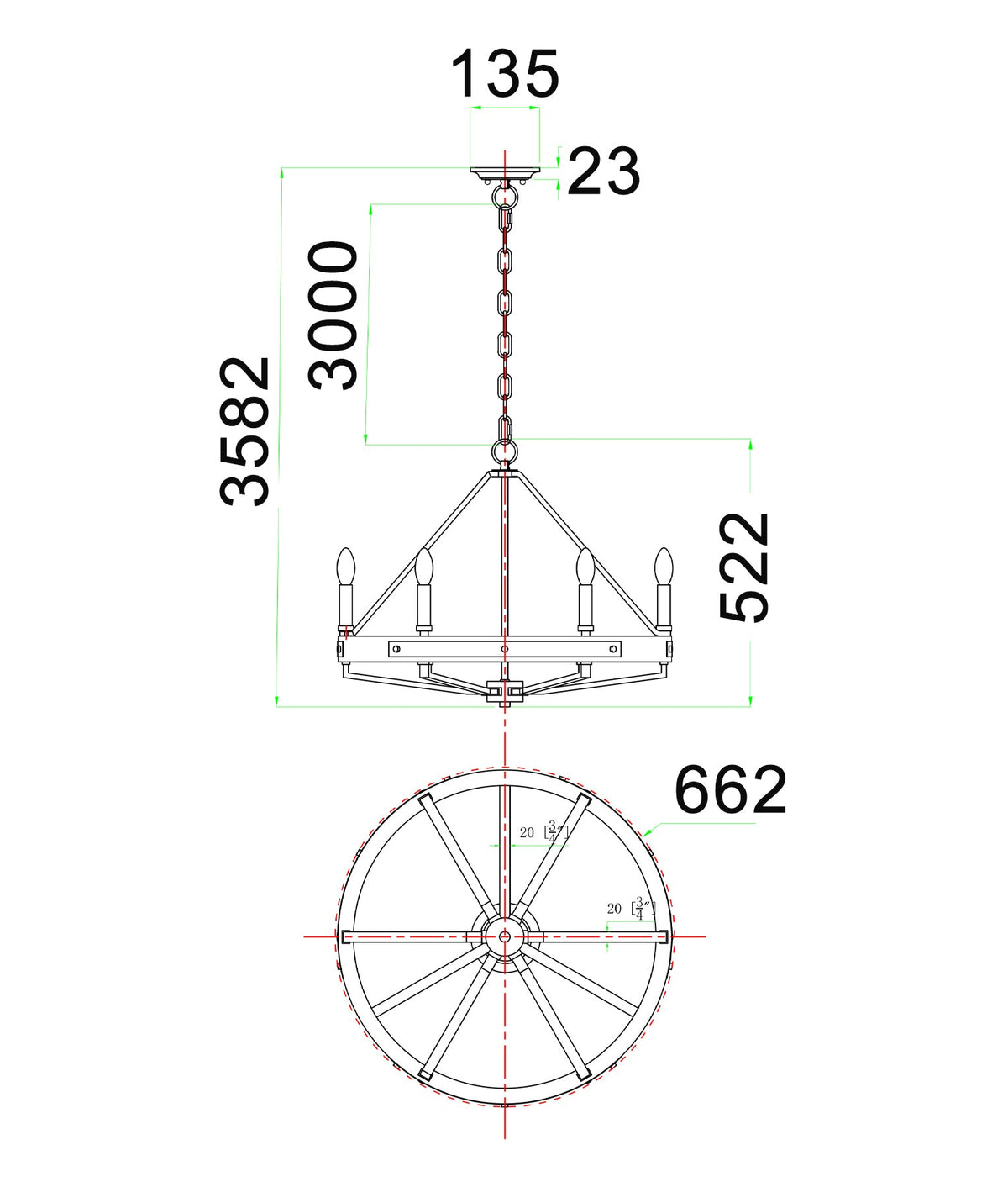 CLA FUNALE Pendant - 6-Light, Wood-CLA Lighting-Ozlighting.com.au