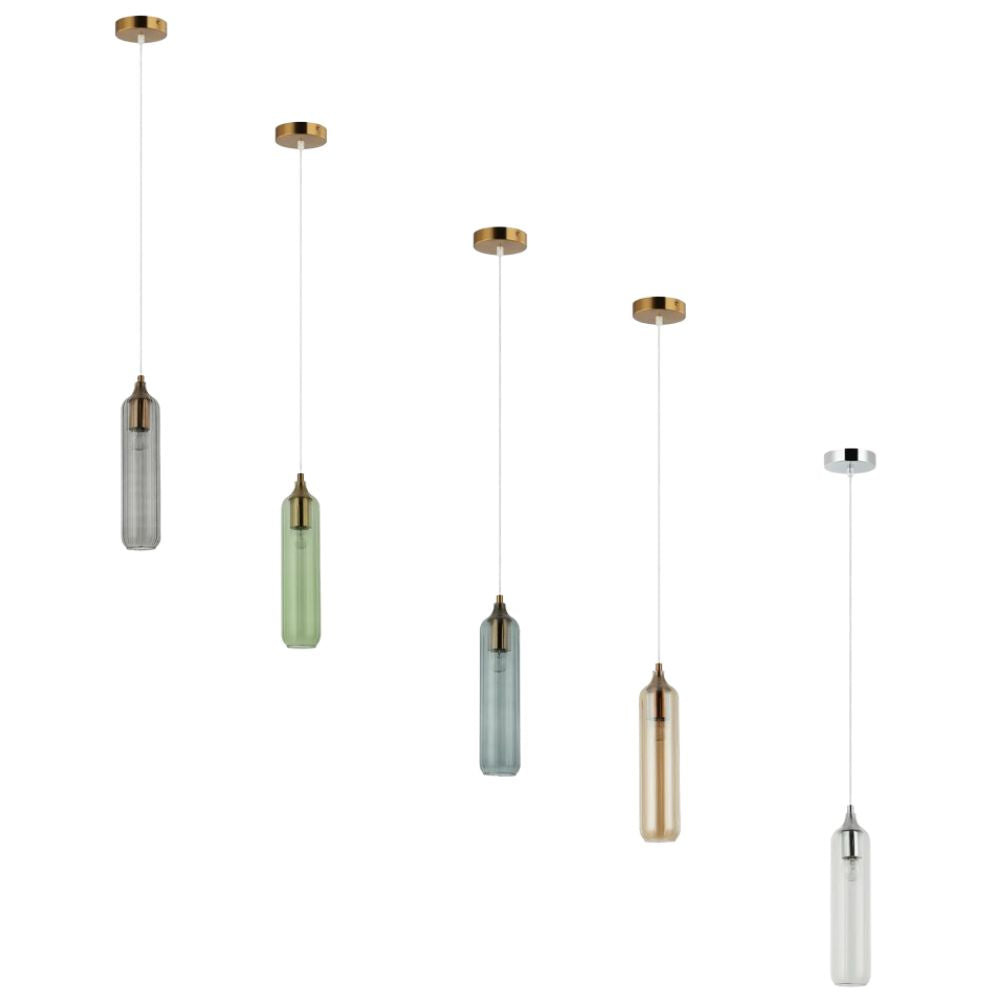 CLA MANGA - 1 Light Glass Cylinder Pendant-CLA Lighting-Ozlighting.com.au