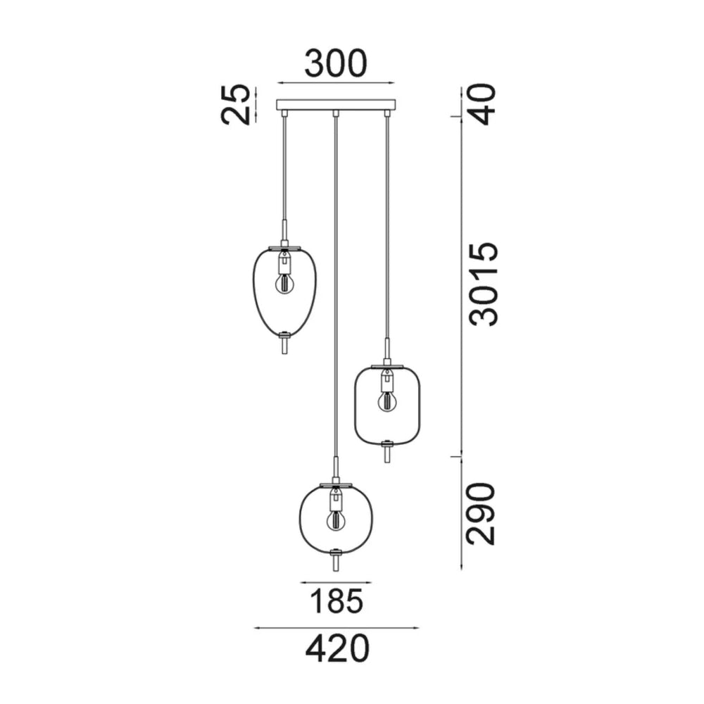 CLA PINO - 3 Light Pendant-CLA Lighting-Ozlighting.com.au