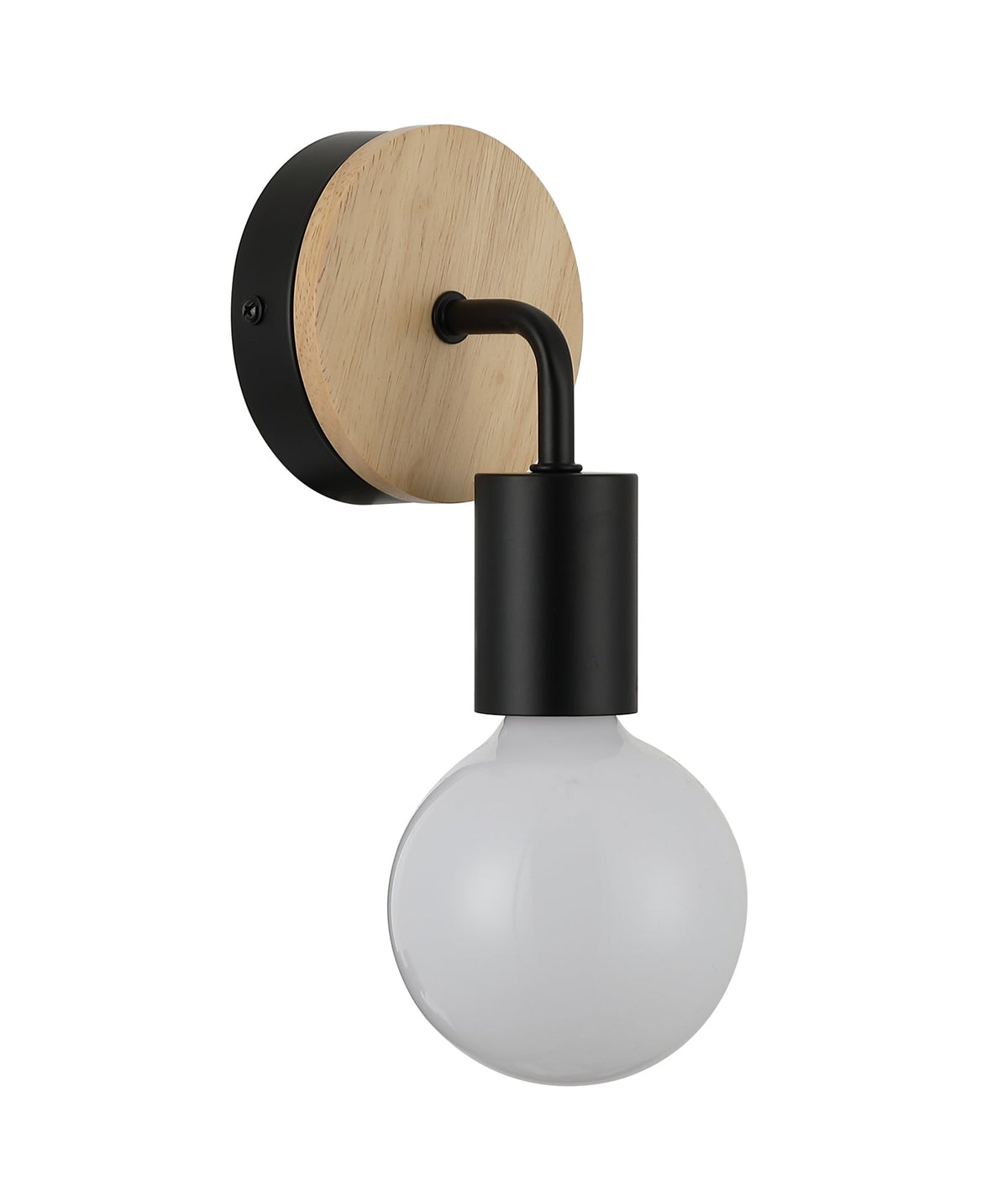 CLA SOLO Wall Light - Iron, Round, Wood-CLA Lighting-Ozlighting.com.au
