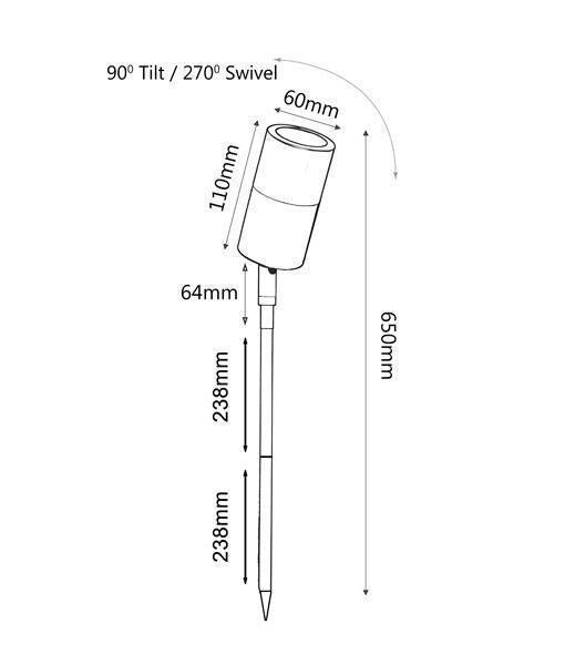 CLA SPMS - Exterior LED Garden Spike Light IP65 - 12V DRIVER REQUIRED-CLA Lighting-Ozlighting.com.au