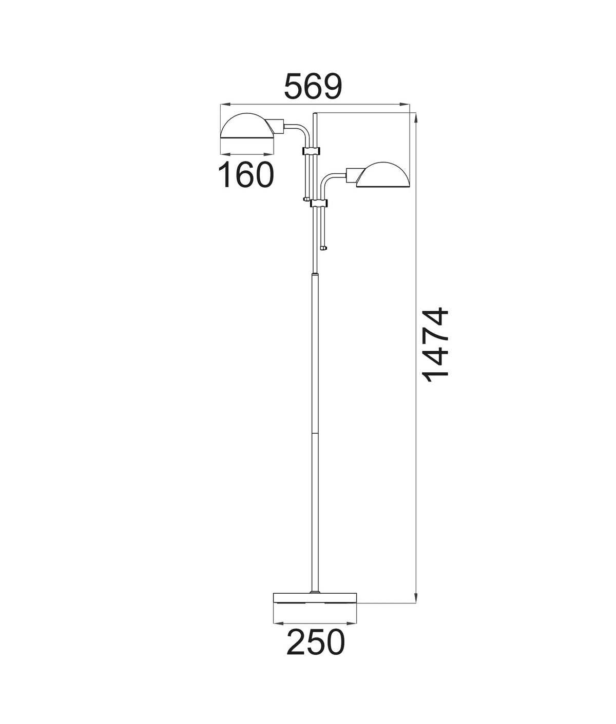 CLA TETTU Floor Lamp - Adjustable, Black-CLA Lighting-Ozlighting.com.au
