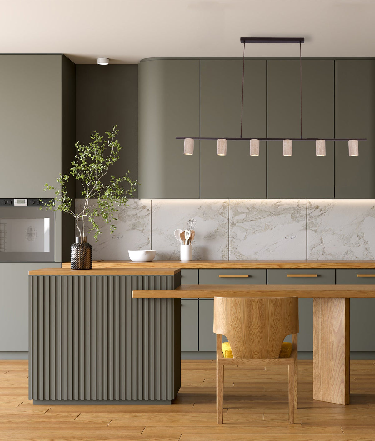 CLA TUBERIA Pendant - Travertine, Tubular, Beige-CLA Lighting-Ozlighting.com.au