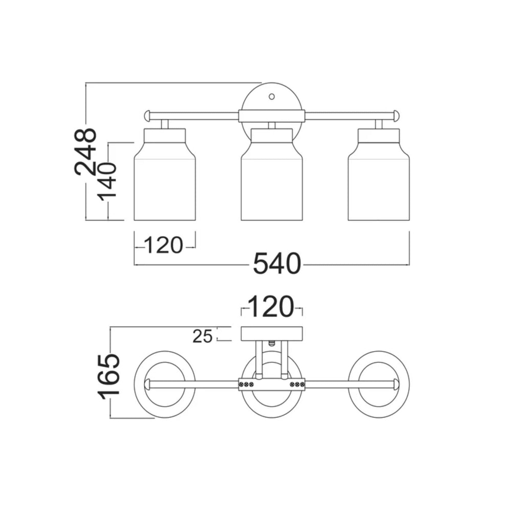 CLA TUFO - 3x40W Wall Light-CLA Lighting-Ozlighting.com.au