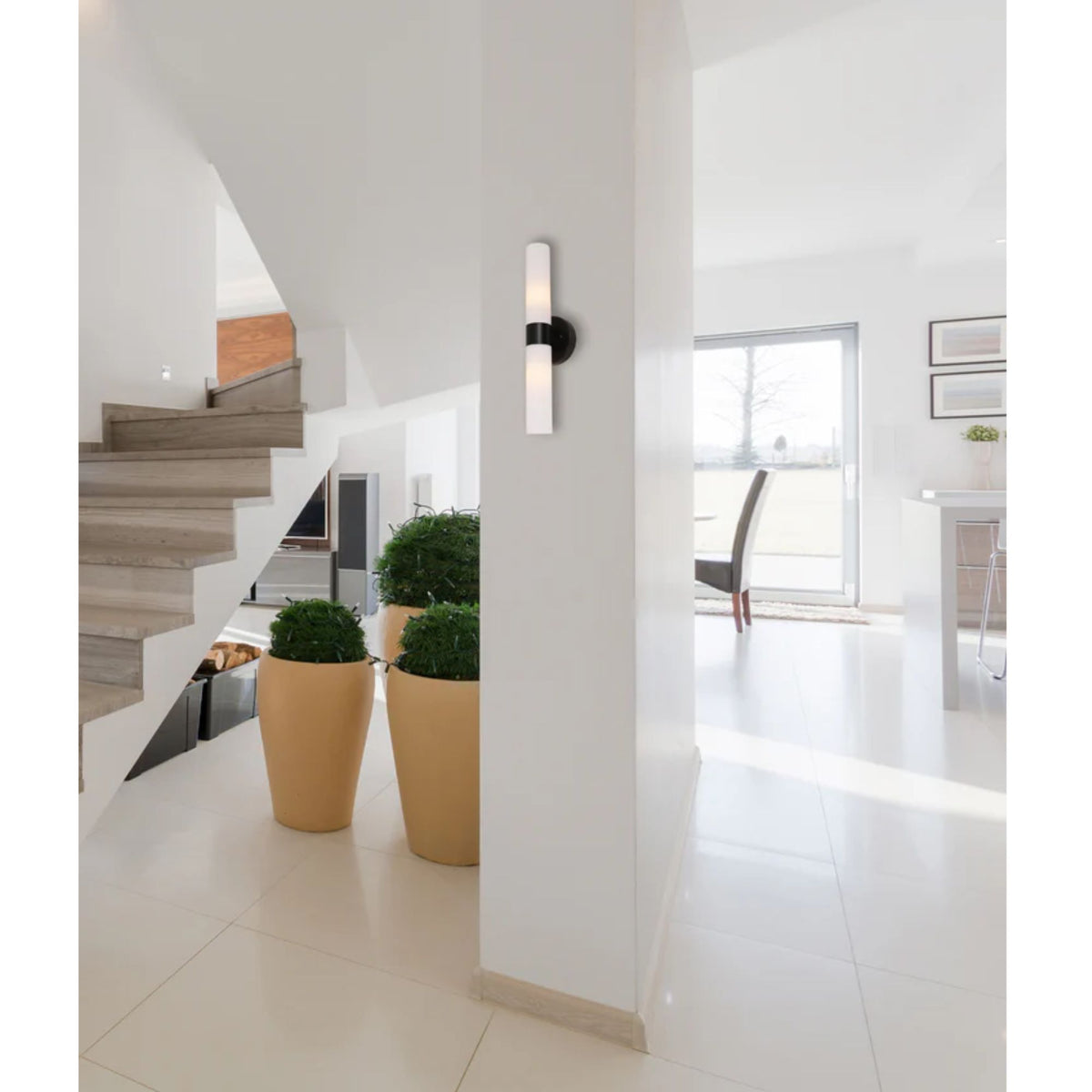 CLA VARA 40W Tubular Up/Down Opal Glass Wall Light-CLA Lighting-Ozlighting.com.au