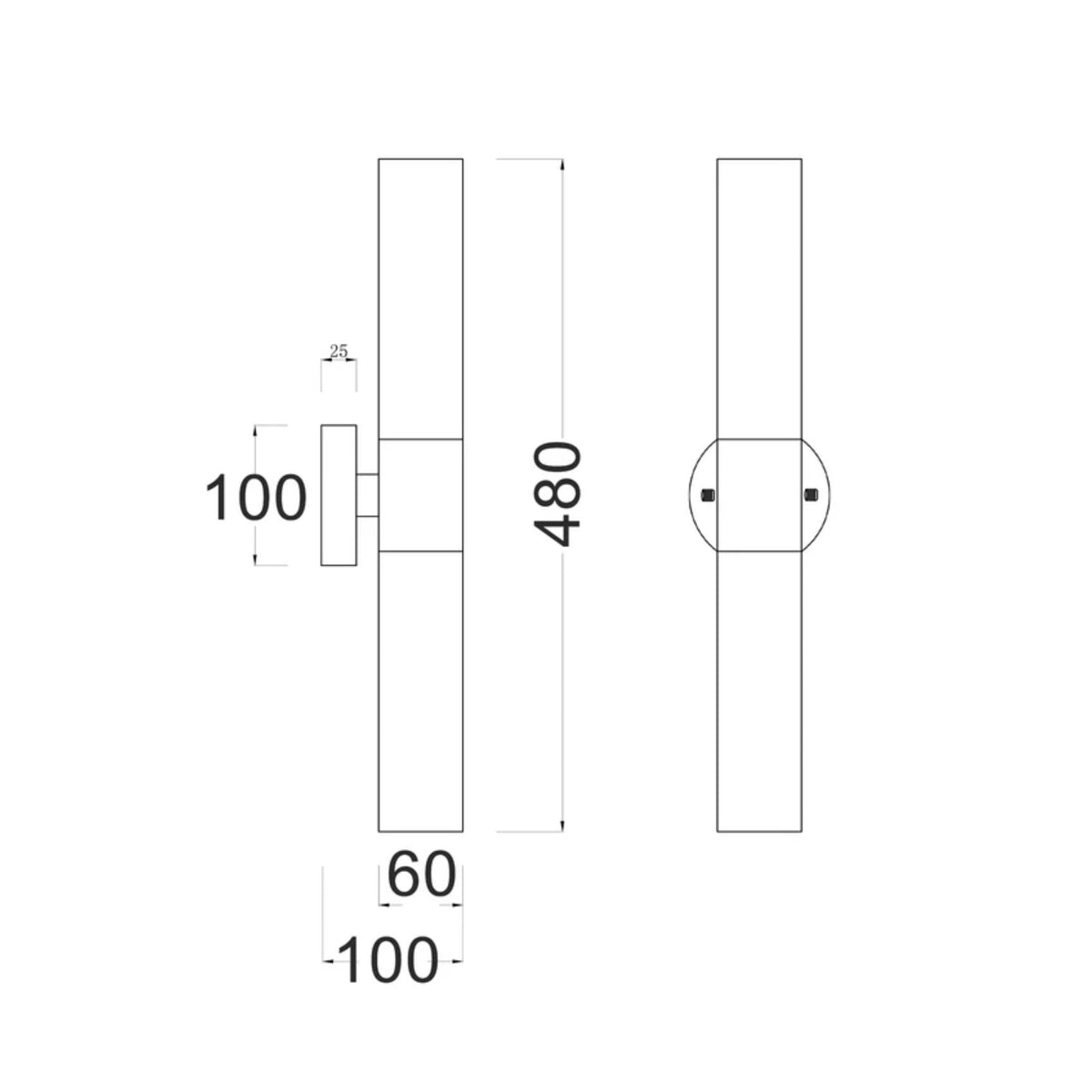 CLA VARA 40W Tubular Up/Down Opal Glass Wall Light-CLA Lighting-Ozlighting.com.au
