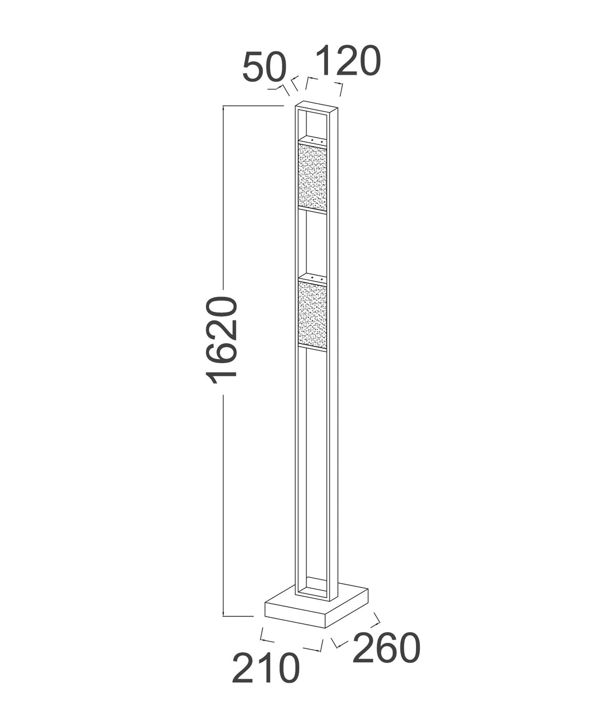 CLA ZEIGEL LED Floor Lamp - Rectangular, Glass-CLA Lighting-Ozlighting.com.au