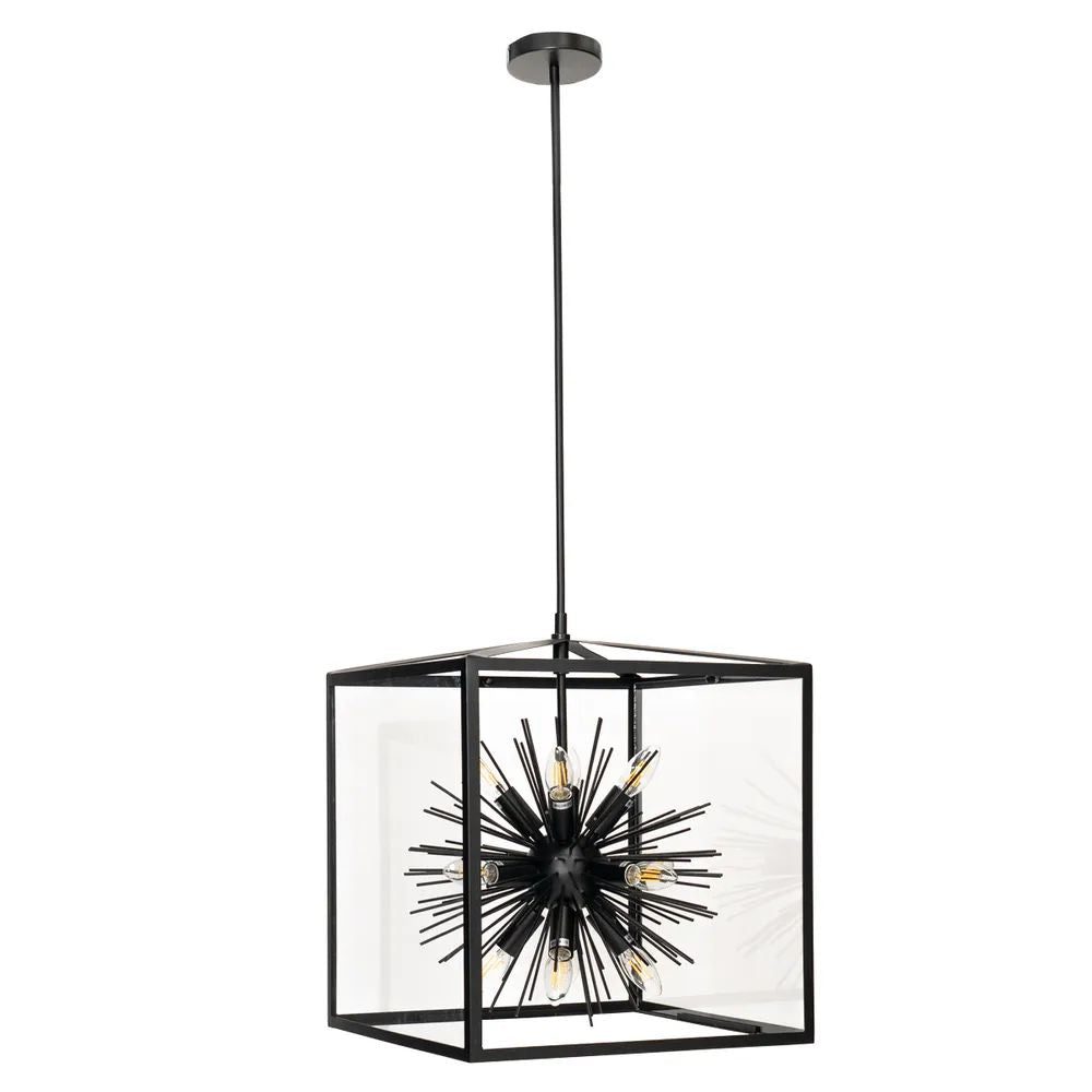 Cafe Lighting AQUILA - 12 Light Iron & Glass Pendant-Cafe Lighting-Ozlighting.com.au