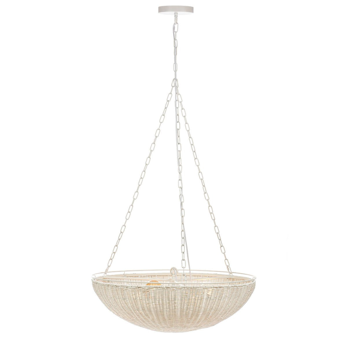 Cafe Lighting CALI Rattan Pendant - White-Cafe Lighting-Ozlighting.com.au