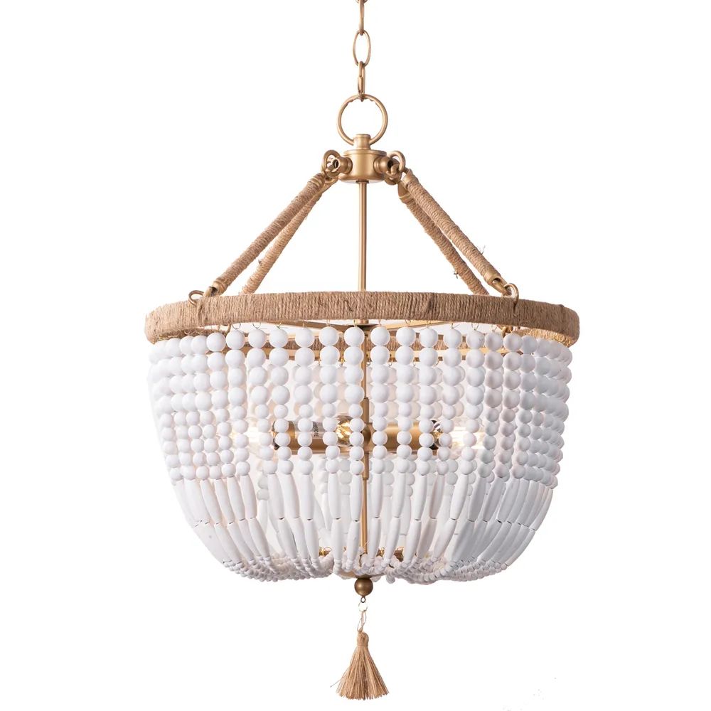 Cafe Lighting MALABAR Pendant - 6 Light Beaded-Cafe Lighting-Ozlighting.com.au