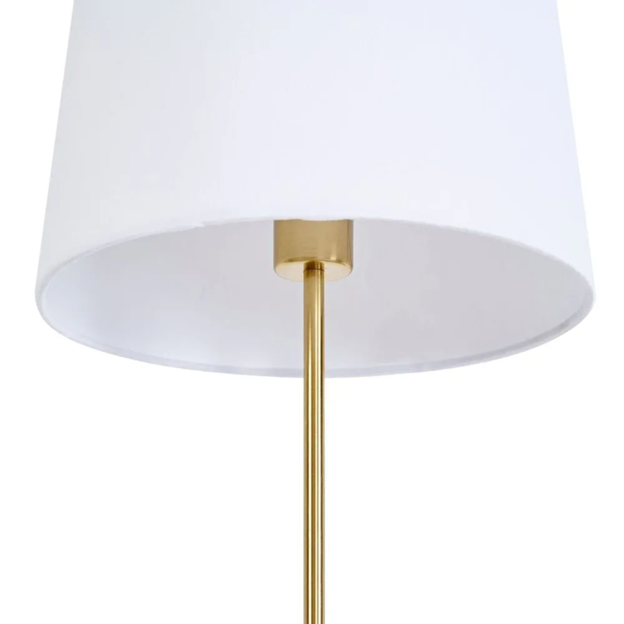 Cafe Lighting SURREY Floor Lamp Faux Linen Shade Antique Brass-Cafe Lighting-Ozlighting.com.au