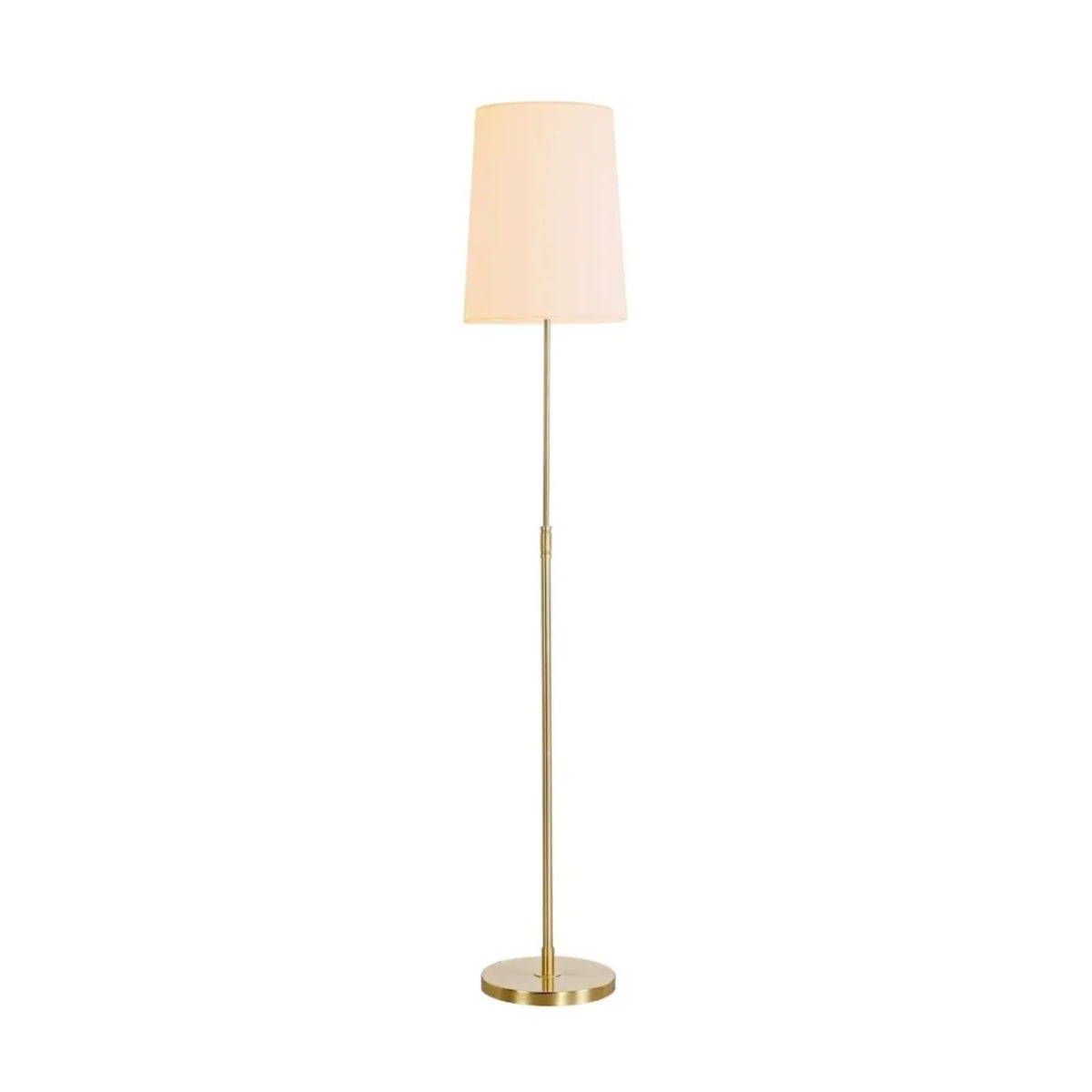 Cafe Lighting SURREY Floor Lamp - Faux Linen Shade Antique Brass-Cafe Lighting-Ozlighting.com.au