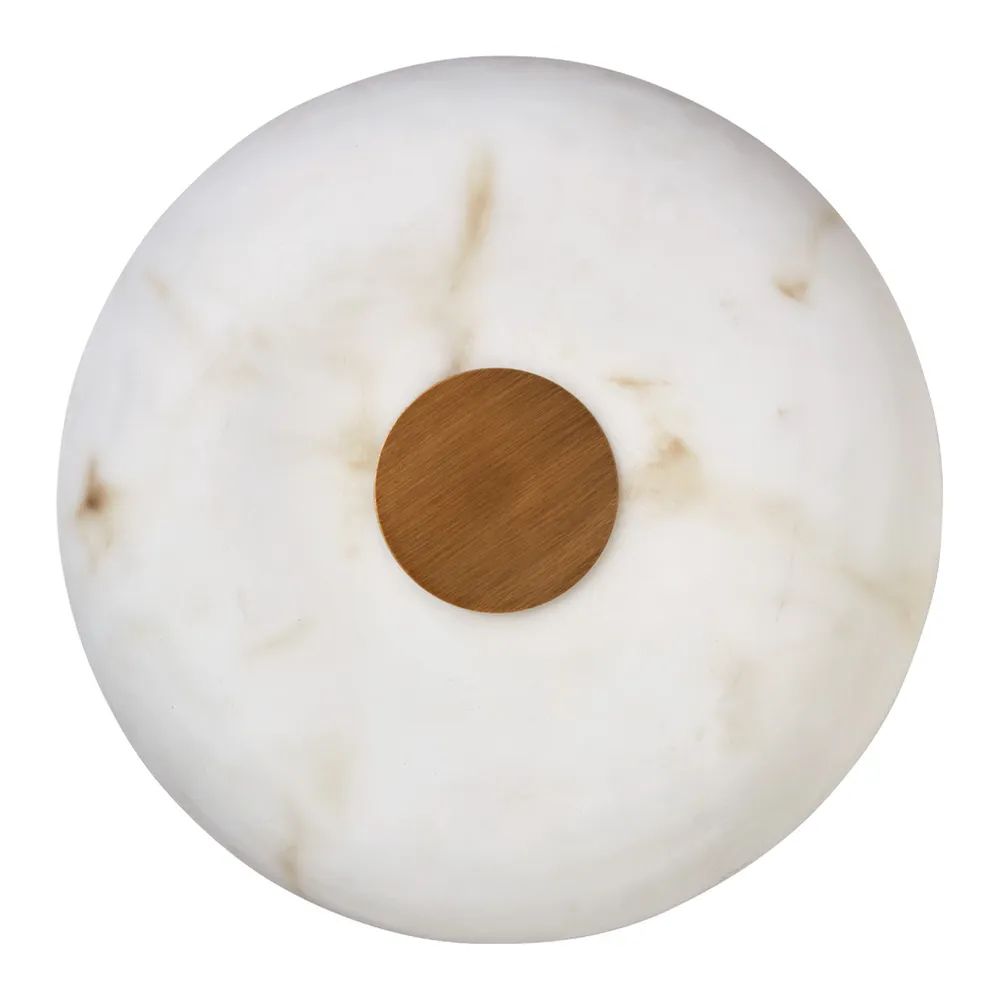 Cafe Lighting ZURICH Pendant Light Alabaster Look Brushed Gold-Cafe Lighting-Ozlighting.com.au