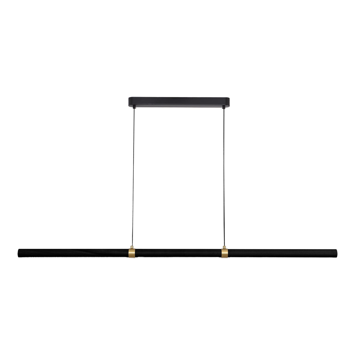 Calibo Aquila 1500mm Timber Tubular LED Linear Pendant with Brass Finish Collar-Calibo-Ozlighting.com.au