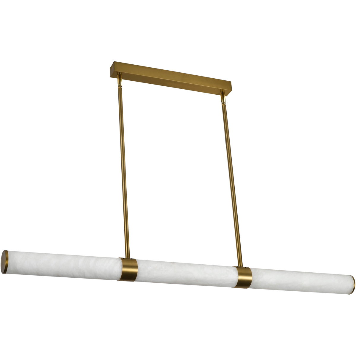 Calibo Bower Linear Pendant Light - Alabaster Stone 1232mm, Brass-Calibo-Ozlighting.com.au