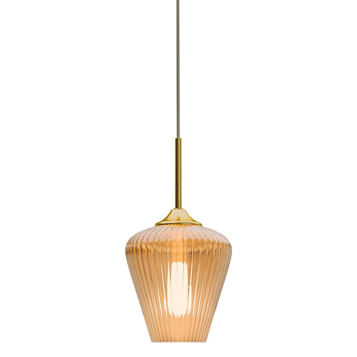 Calibo Ribbon Pendant Light - Fluted Glass 280mm-Calibo-Ozlighting.com.au