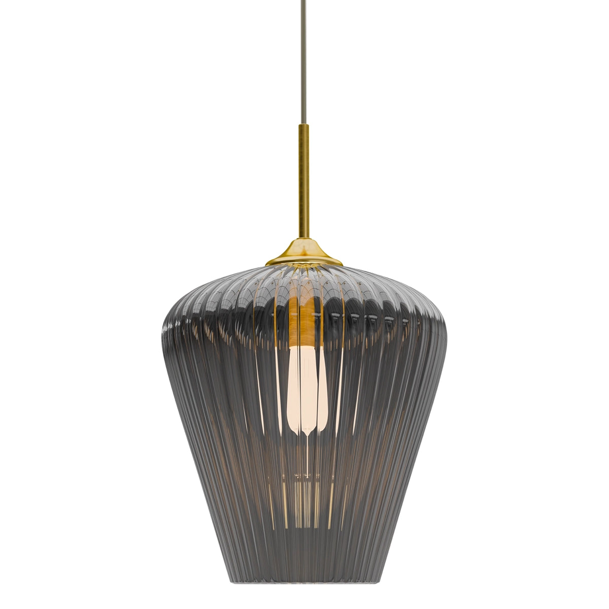 Calibo Ribbon Pendant Light - Fluted Glass 360mm-Calibo-Ozlighting.com.au