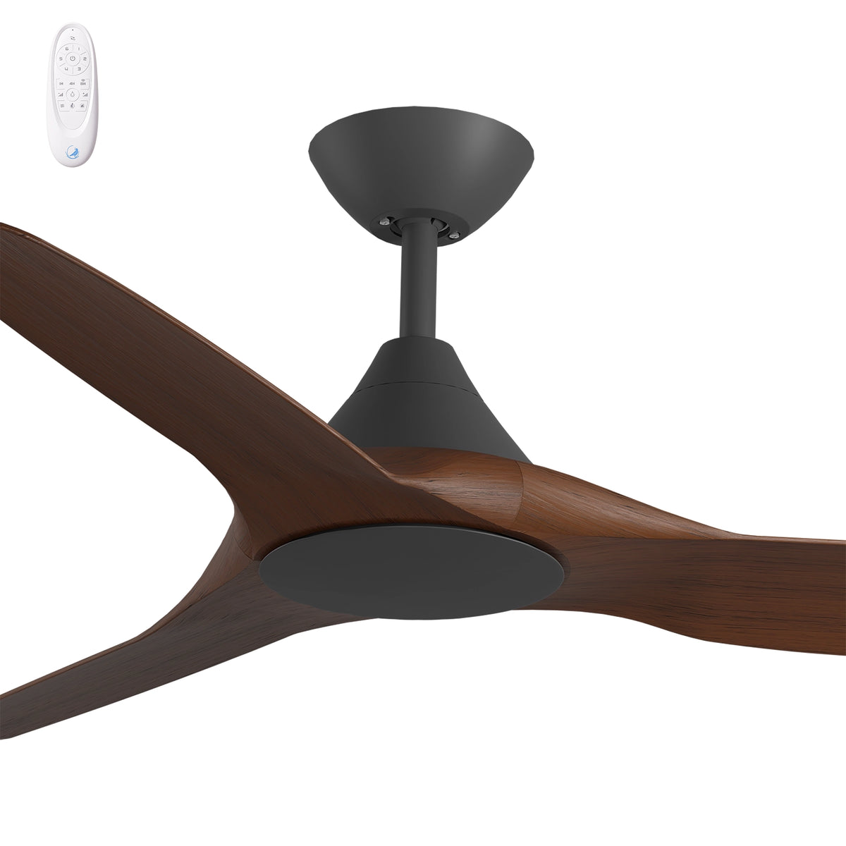 Calibo Smart CloudFan DC Ceiling Fan - 52" (1300mm) ABS Energy Efficient, Remote, Black & Koa-Calibo-Ozlighting.com.au