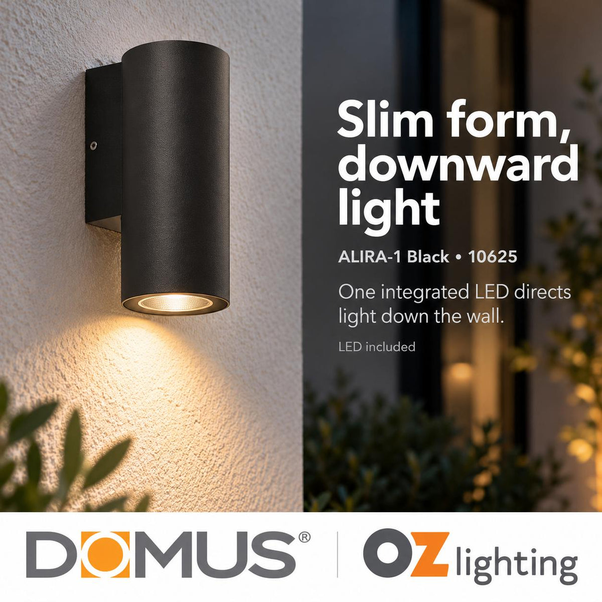 Domus ALIRA-1 Wall Light - 240V, IP65-Domus Lighting-Ozlighting.com.au