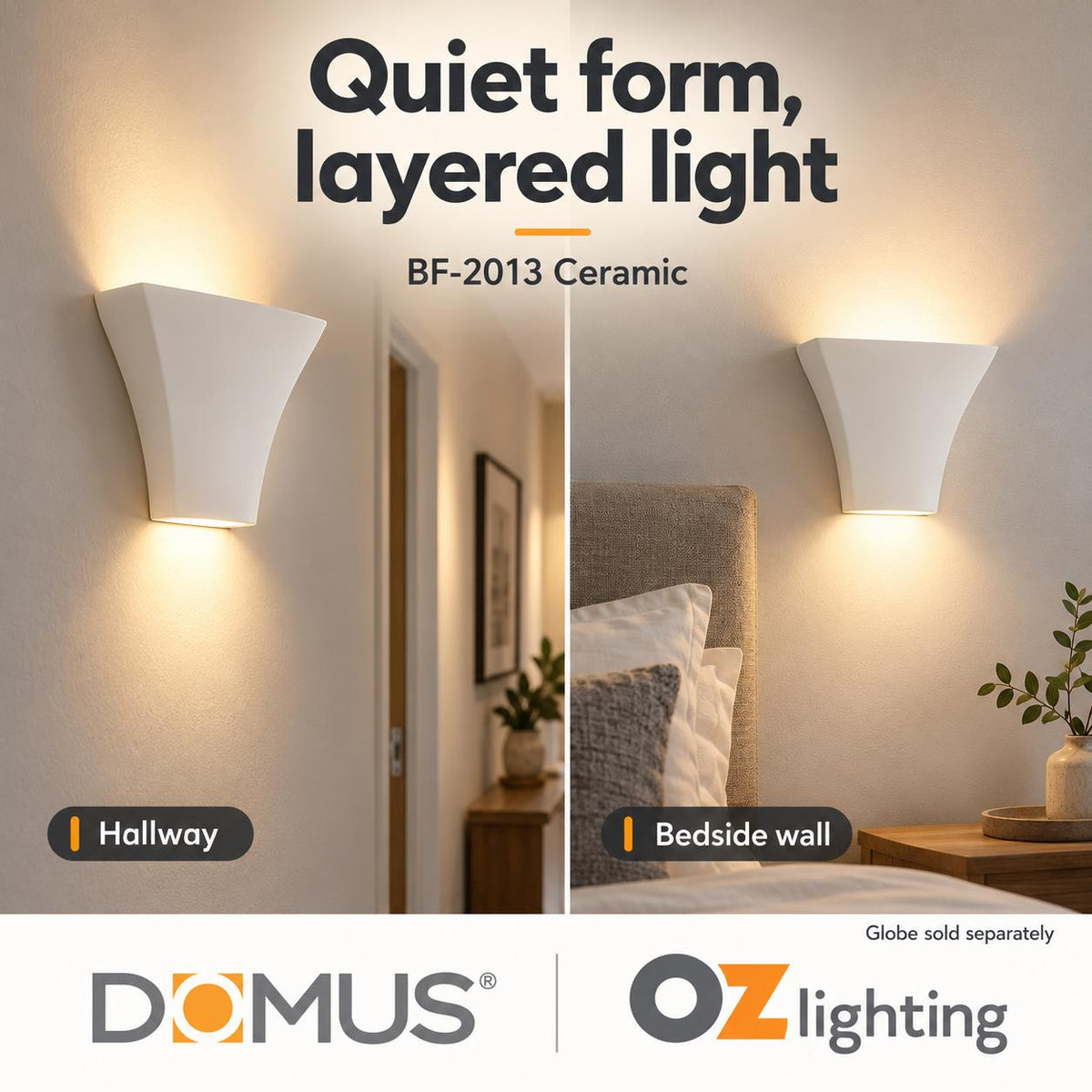 Domus BF-2013 Wall Light - Ceramic, Raw-Domus Lighting-Ozlighting.com.au