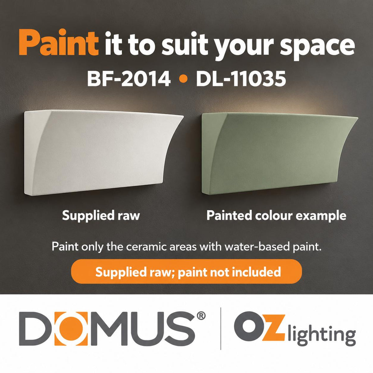 Domus BF-2014 Wall Light - Ceramic, Raw-Domus Lighting-Ozlighting.com.au