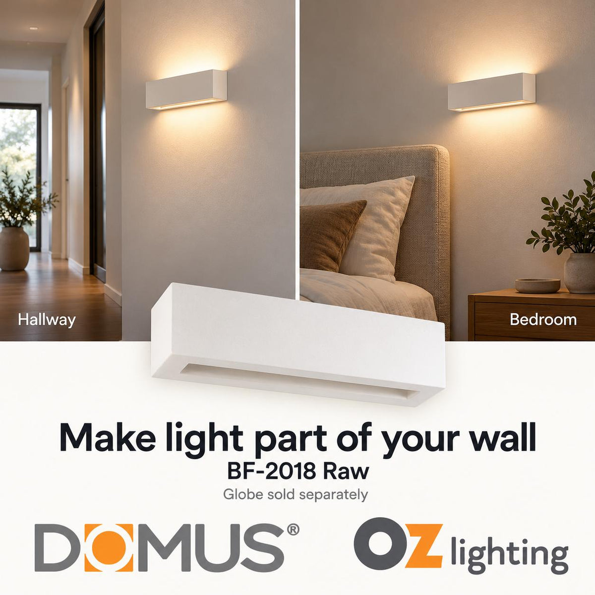 Domus BF-2018 Wall Light - Ceramic, Raw-Domus Lighting-Ozlighting.com.au