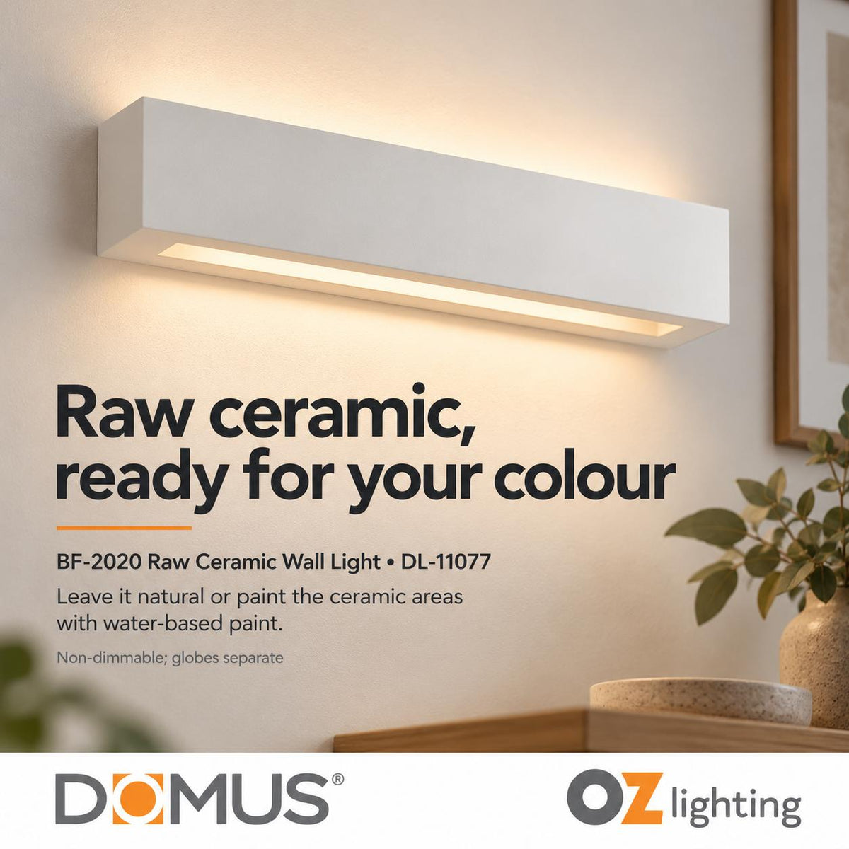 Domus BF-2020 Wall Light - Ceramic, Raw-Domus Lighting-Ozlighting.com.au