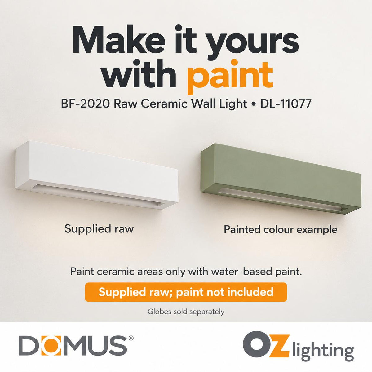 Domus BF-2020 Wall Light - Ceramic, Raw-Domus Lighting-Ozlighting.com.au