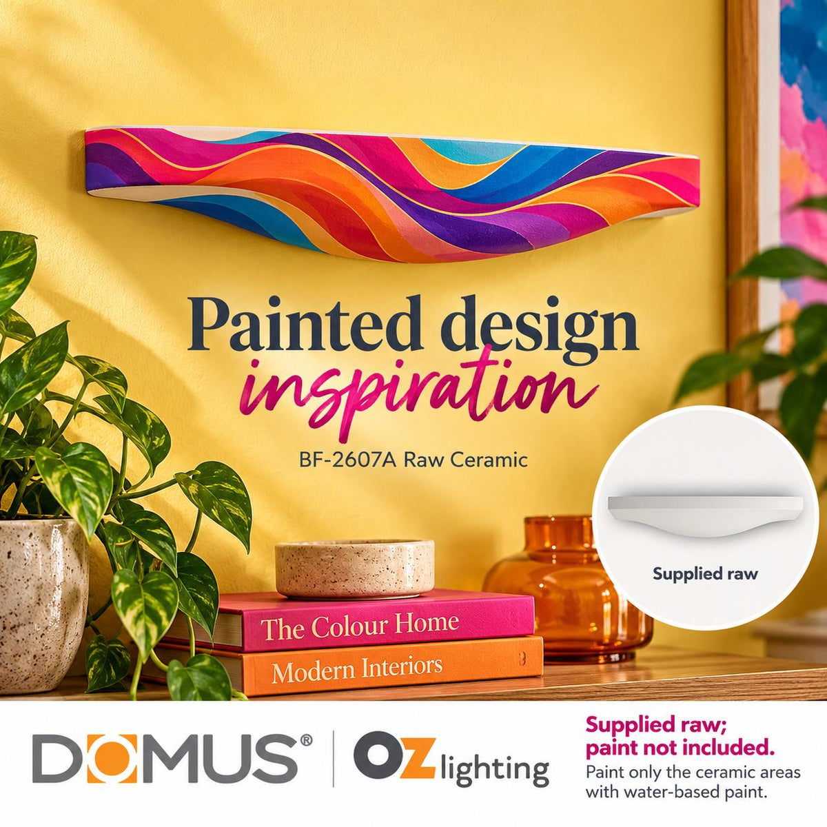 Domus BF-2607A Wall Light - Ceramic, Raw-Domus Lighting-Ozlighting.com.au