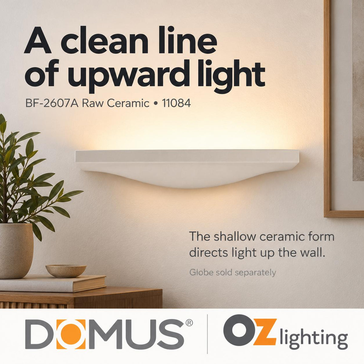 Domus BF-2607A Wall Light - Ceramic, Raw-Domus Lighting-Ozlighting.com.au